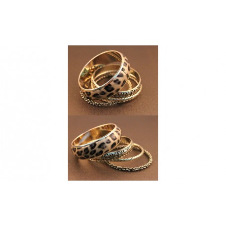 Lot de 5 bracelets léopard
