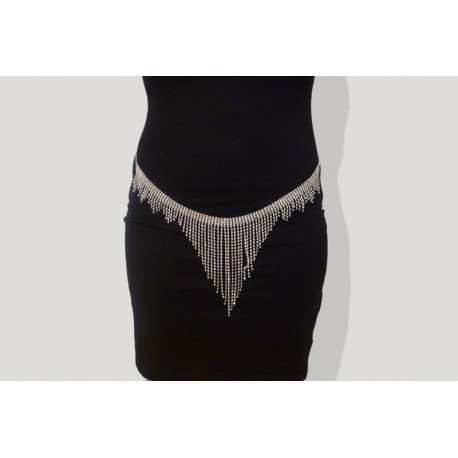 Chaine de taille cascade de strass