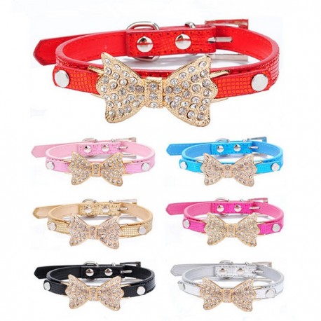 ENSEMBLE COLLIER NOEUD PETIT CHIEN  + COLLIER NOEUD MAITRESSE