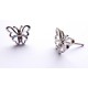 Boucles d'Oreilles Plaqué Argent Clous Puces Papillons