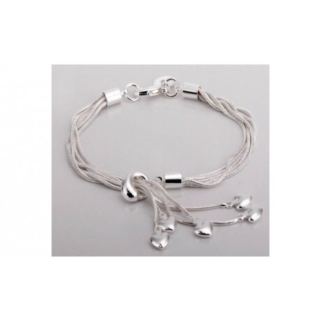 Bracelet multi rangs coeurs