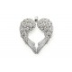 Pendentif Plaqué Argent Coeur Ailes Ange