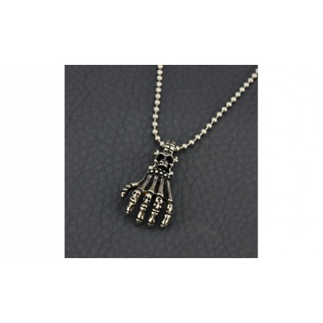 Collier main squelette tête de mort
