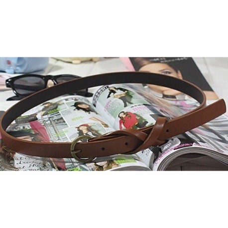Ceinture simili cuir marron clair simple