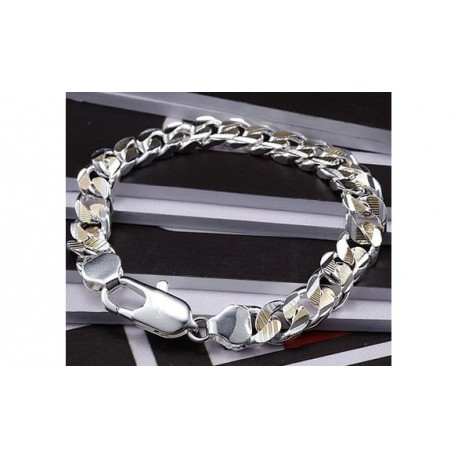 Bracelet Gourmette plaqué argent 20 cm