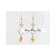Boucles d'Oreilles Plaqué Argent Carré Cristal Jaune