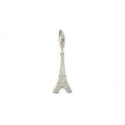 Pendentif charm plaqué argent Tour Eiffel