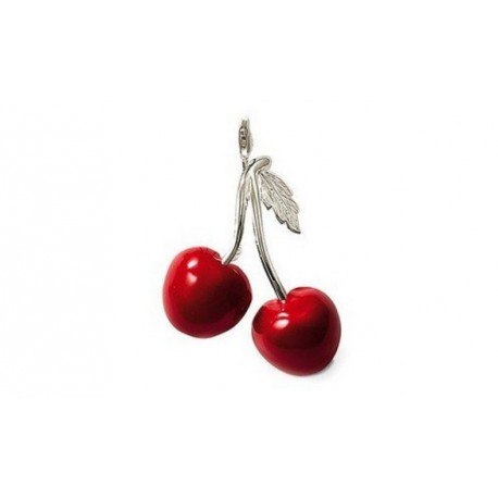 Pendentif charm plaqué argent cerises