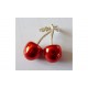 Pendentif charm plaqué argent cerises