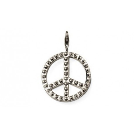 Pendentif charm plaqué argent Peace and Love