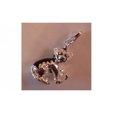 Pendentif charm plaqué argent chaton