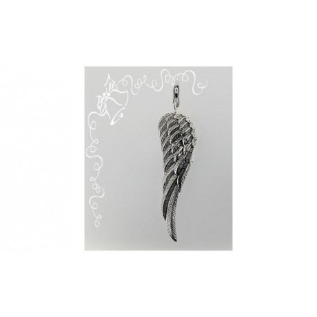 Pendentif charm plaqué argent aile ange