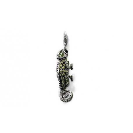 Pendentif charm plaqué argent lézard