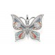 Pend plaqué argent papillon multicolore