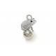Pendentif plaqué argent grenouille CZ perle