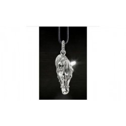 Pendentif plaqué argent cheval avec cordon
