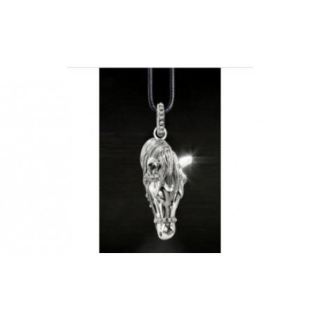 Pendentif plaqué argent cheval avec cordon