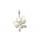 Pendentif charm plaqué argent papillon blanc