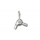Pendentif charm plaqué argent sèche-cheveux