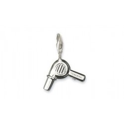 Pendentif charm plaqué argent sèche-cheveux