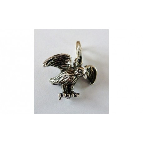 Pendentif charm plaqué argent oiseau en vol