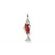 Pendentif charm pl. argent poisson rouge