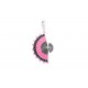 Pendentif charm pl. argent éventail rose