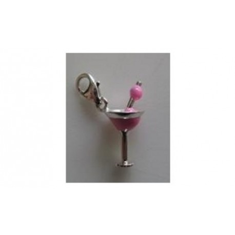 Pendentif charm plaqué argent cocktail