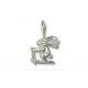 Pendentif charm plaqué argent lapin ski