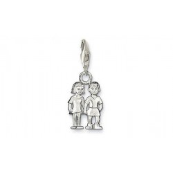 Pendentif charm plaqué argent gémeaux