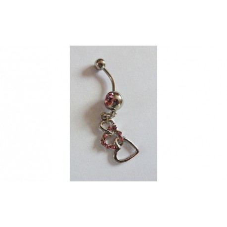 Piercing nombril coeur rose