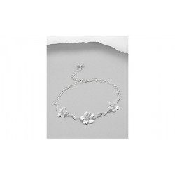 Bracelet argent trio de fleurs CZ