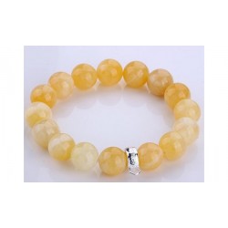 Bracelet plaqué argent jade à charm