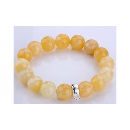 Bracelet plaqué argent jade à charm