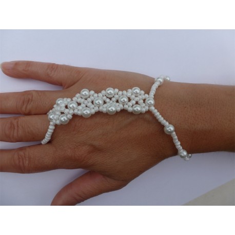 Parure De Main Elastique Perle Multirangs