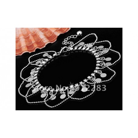 Chaine de cheville strass ronds