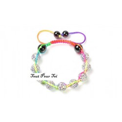 Bracelet Shamballa coton multicolore